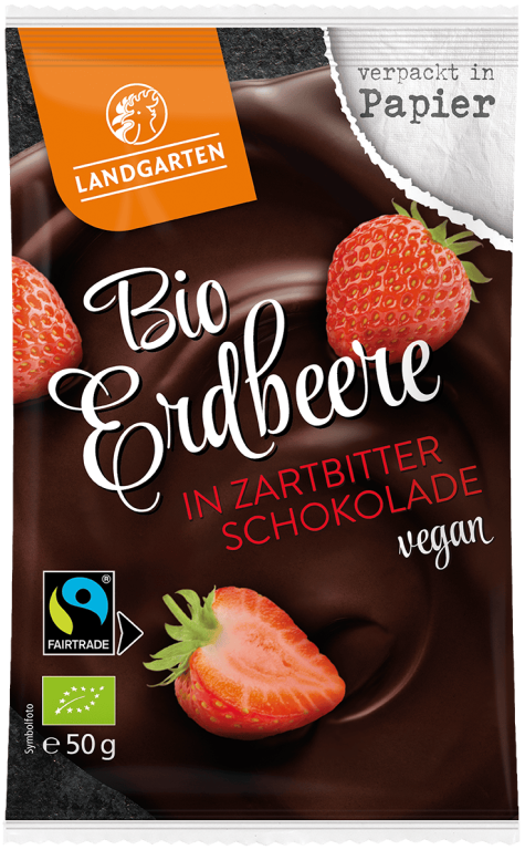 Bio Erdbeere in Zartbitter-Schokolade bio